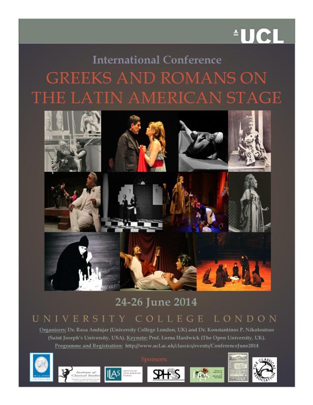 Poster for conference on Greeks and Romans on the Latin-American stage