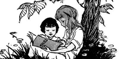 drawing of children reading