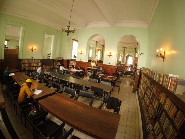 the interior of the Macmillan library in Nairobi